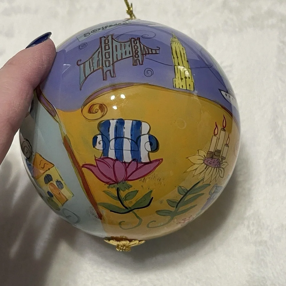 Christmas Ornament Pier One Li Bien  Hand‎ Painted 2012 Golden Anniversary